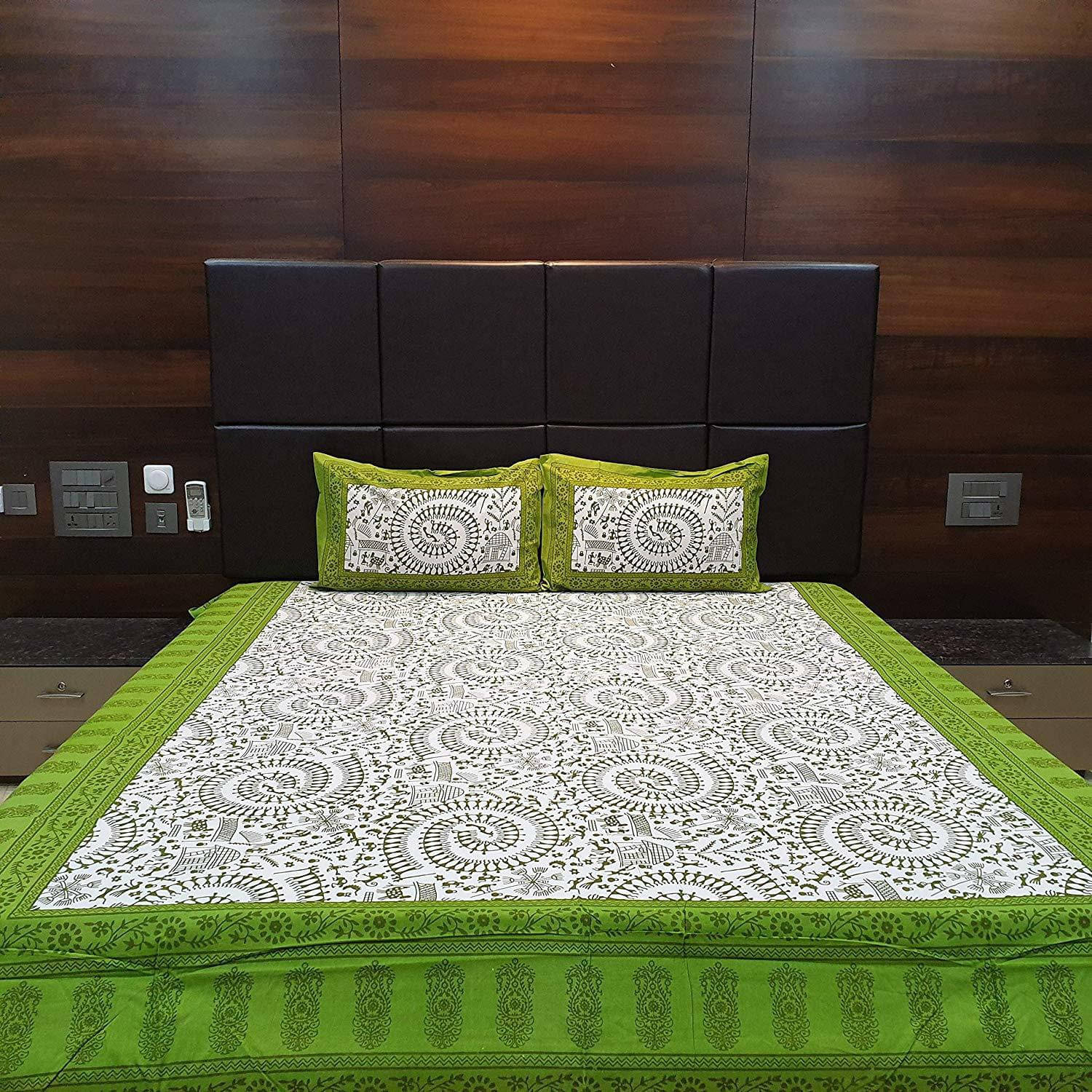 Batham Handloom Cotton 1 Double Bedsheet with 2 Pillow Covers ( Multicolor )     			Batham Handloom Cotton 1 Double Bedsheet with 2 Pillow Covers ( Multicolor )