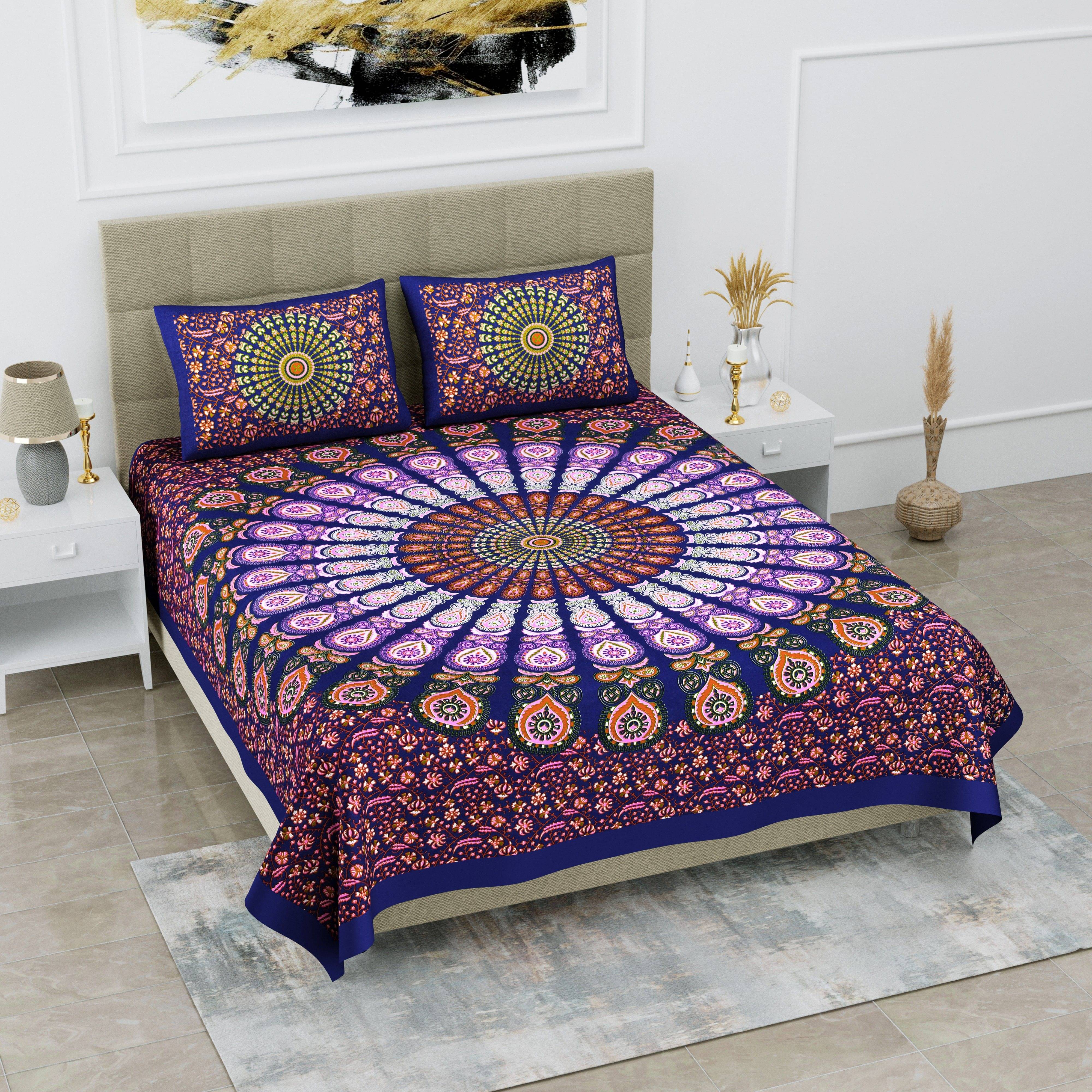 Batham Handloom Cotton 1 Double Bedsheet with 2 Pillow Covers ( Blue )     			Batham Handloom Cotton 1 Double Bedsheet with 2 Pillow Covers ( Blue )