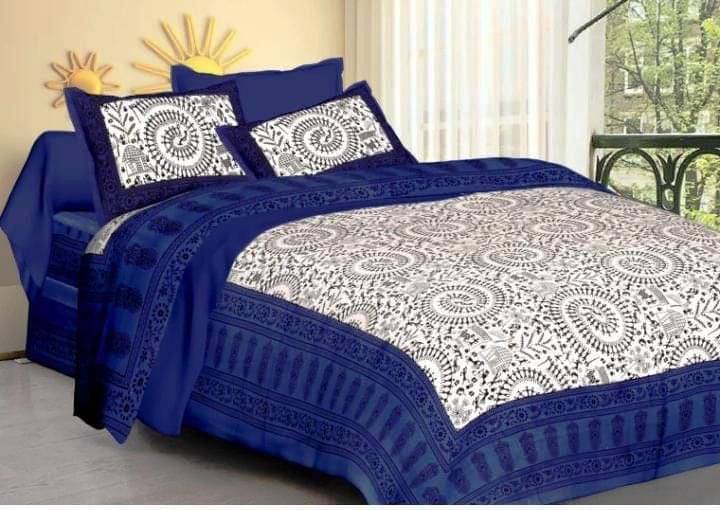 Batham Handloom Cotton 1 Double Bedsheet with 2 Pillow Covers ( Blue )     			Batham Handloom Cotton 1 Double Bedsheet with 2 Pillow Covers ( Blue )