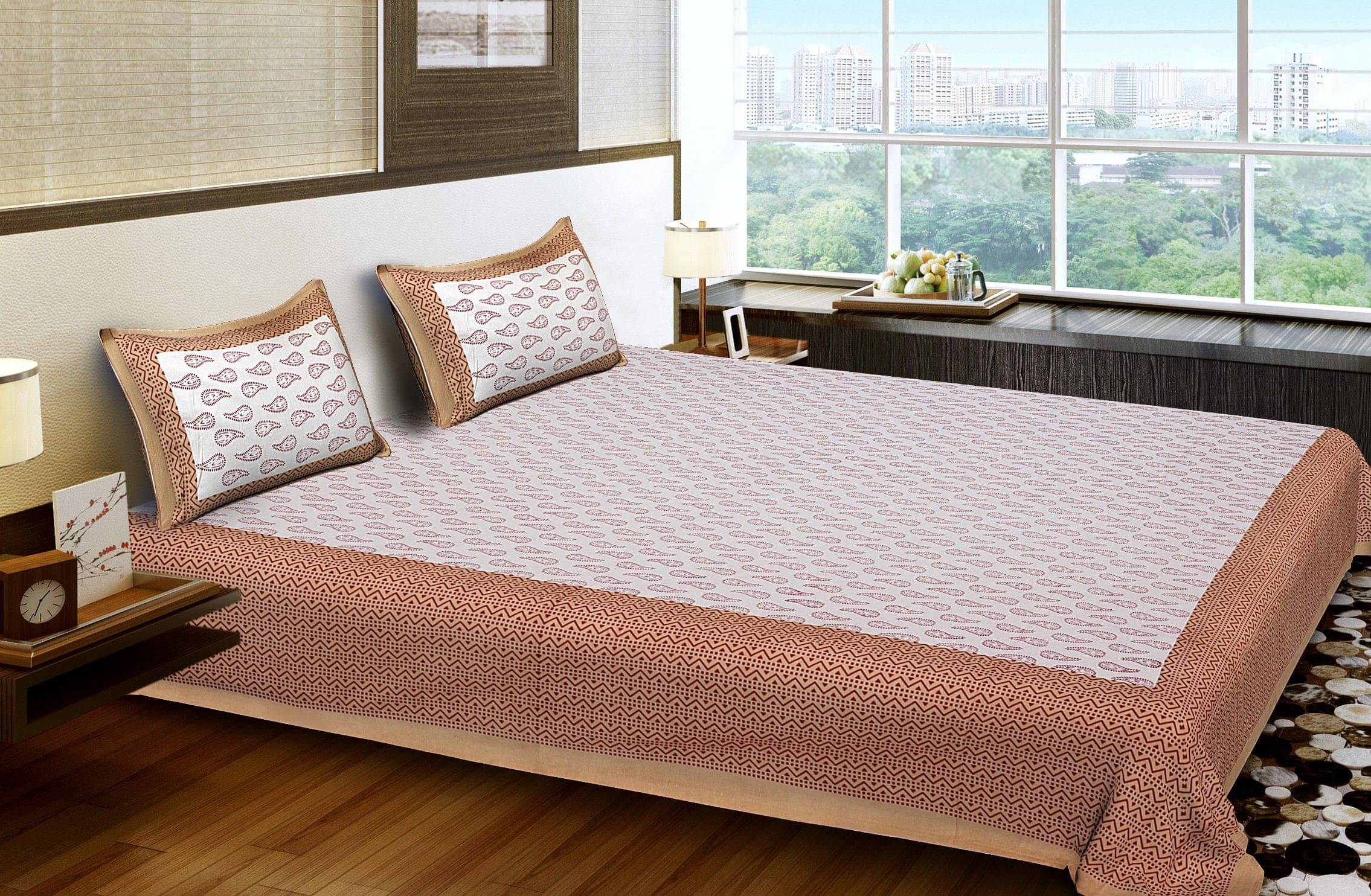 Batham Handloom Cotton 1 Double Bedsheet with 2 Pillow Covers ( Multicolor )     			Batham Handloom Cotton 1 Double Bedsheet with 2 Pillow Covers ( Multicolor )