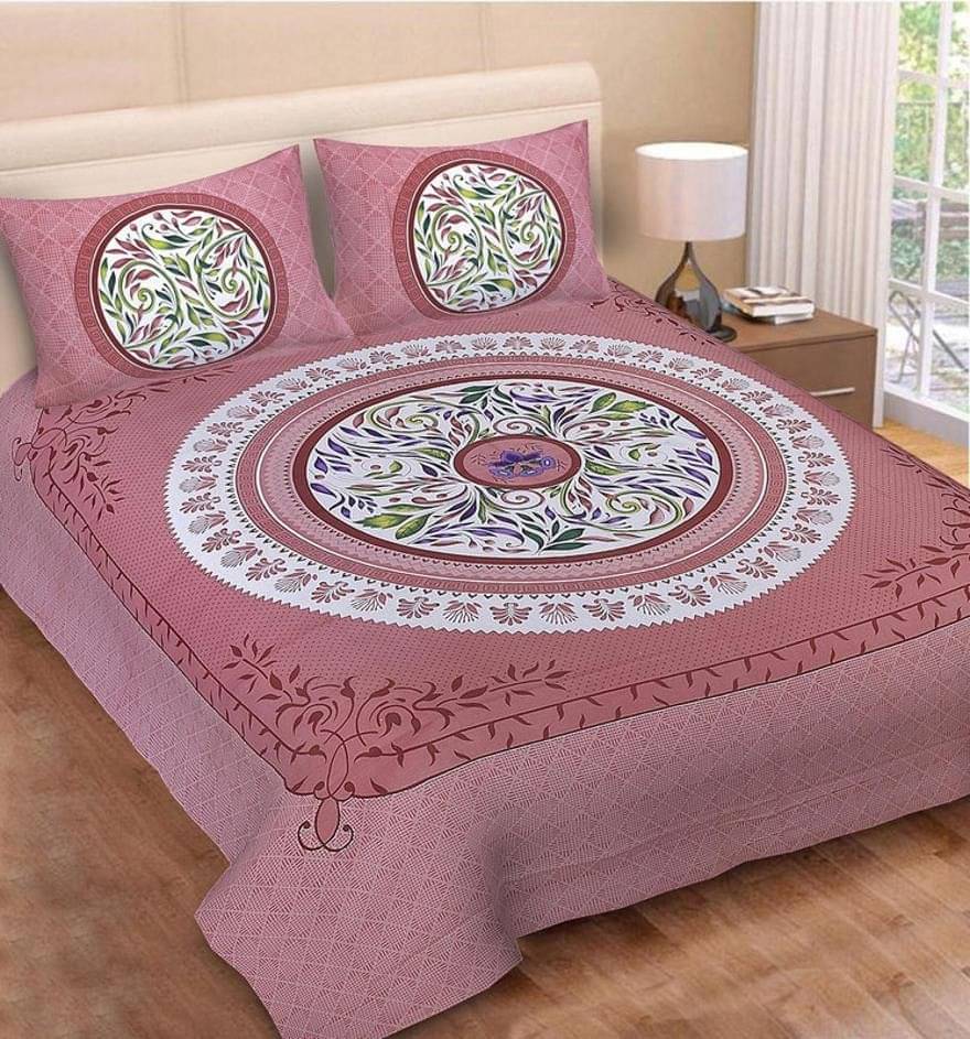 Batham Handloom Cotton 1 Double Bedsheet with 2 Pillow Covers ( Pink )     			Batham Handloom Cotton 1 Double Bedsheet with 2 Pillow Covers ( Pink )