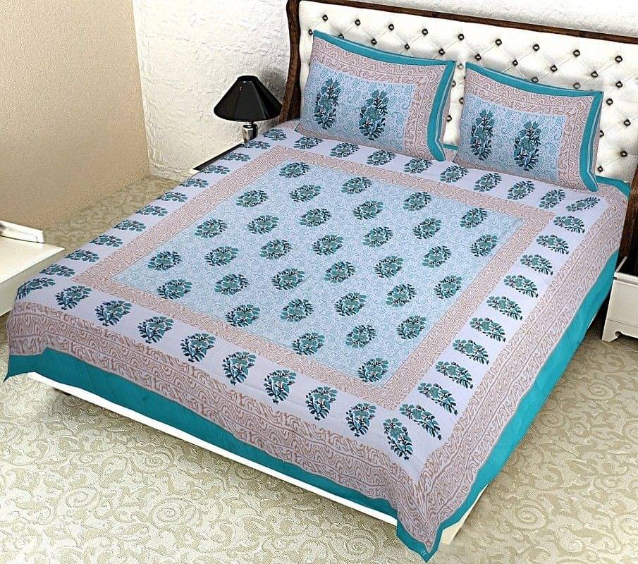     			Batham Handloom Cotton 1 Double Bedsheet with 2 Pillow Covers ( Multicolor )