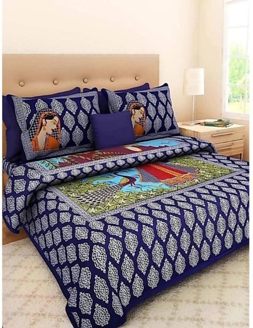 Batham Handloom Cotton 1 Double Bedsheet with 2 Pillow Covers ( Multicolor )     			Batham Handloom Cotton 1 Double Bedsheet with 2 Pillow Covers ( Multicolor )