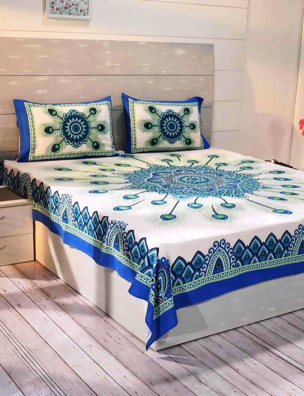 Batham Handloom Cotton 1 Double Bedsheet with 2 Pillow Covers ( Multicolor )     			Batham Handloom Cotton 1 Double Bedsheet with 2 Pillow Covers ( Multicolor )