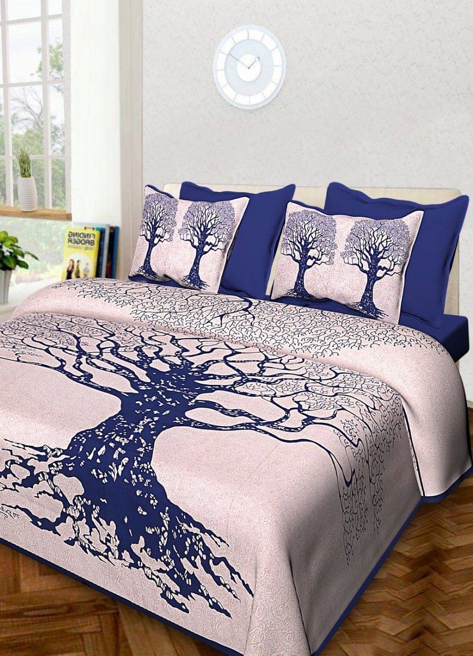 Batham Handloom Cotton 1 Double Bedsheet with 2 Pillow Covers ( Blue )     			Batham Handloom Cotton 1 Double Bedsheet with 2 Pillow Covers ( Blue )