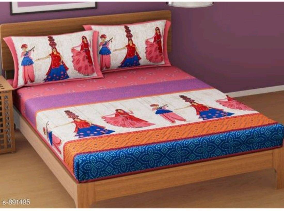     			Batham Handloom Cotton 1 Single Bedsheet with 1 Pillow Cover ( Pink )