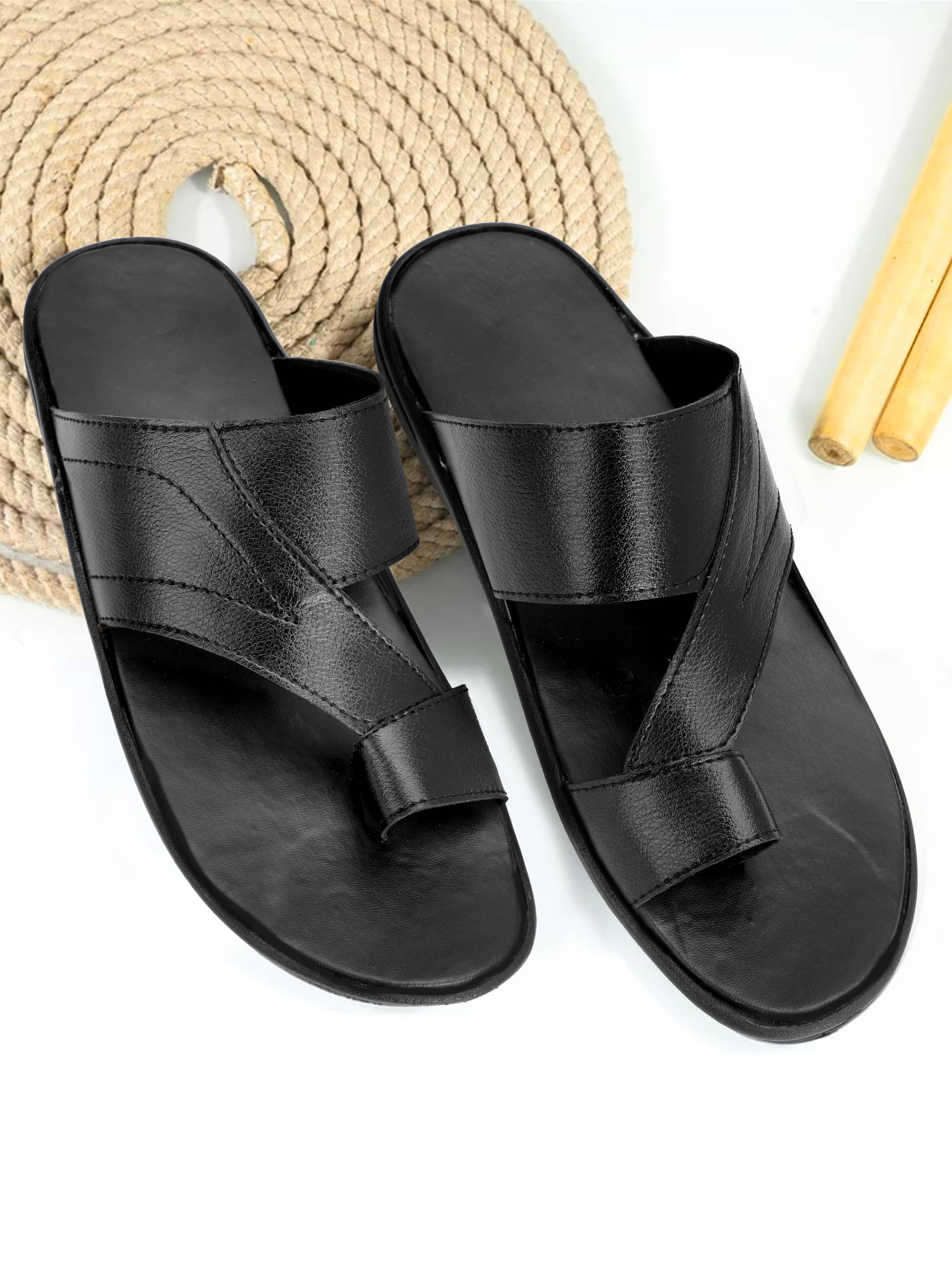     			Buxton Black Men's Slide Flip Flop