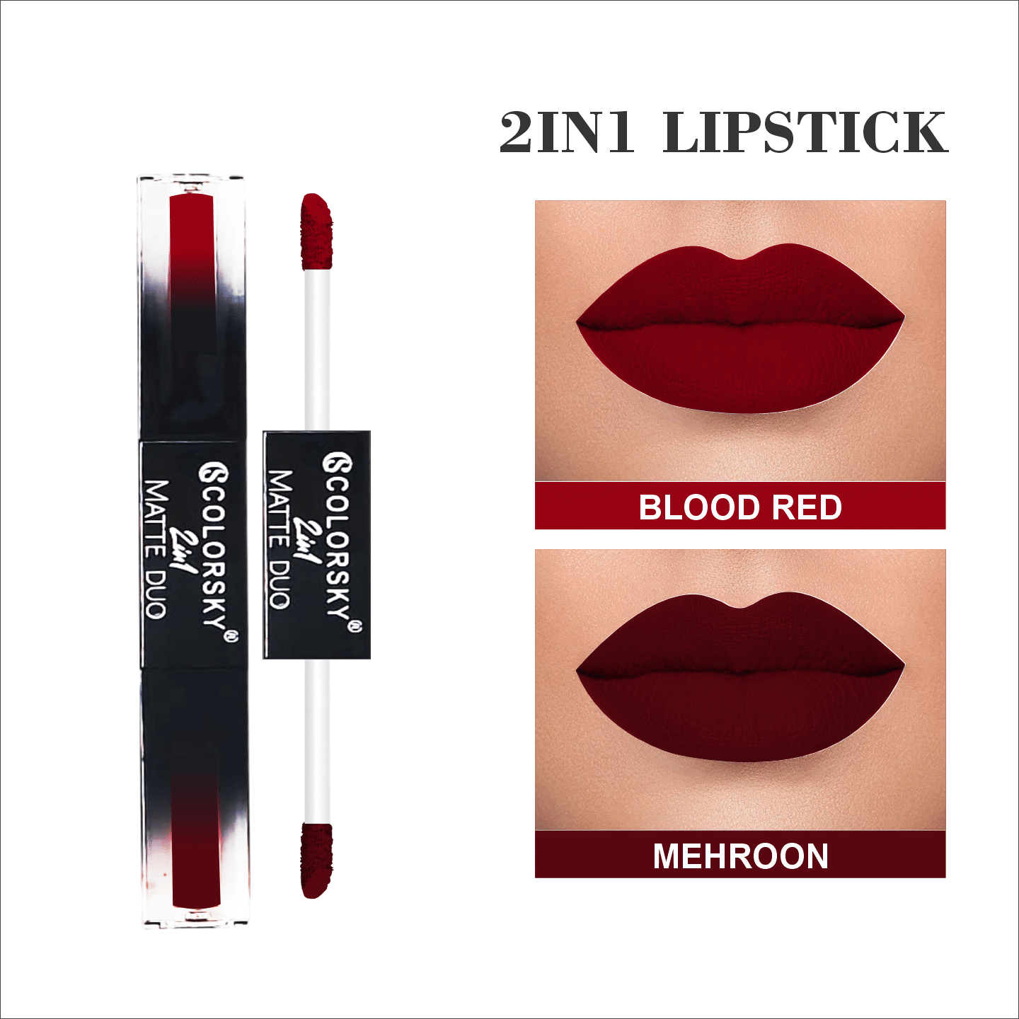     			COLORSKY Maroon,Red Matte Long Lasting Liquid Lipstick ( Pack of 1 )