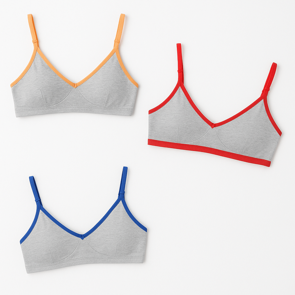     			Elina Pack of 3 Cotton Non Padded T-Shirt Bra For Women ( Multicolor )