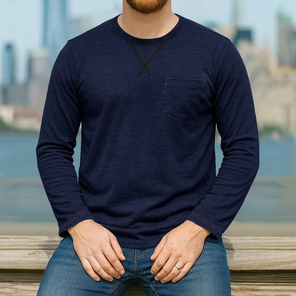 Eyebogler Men Cotton Blend Regular Fit Solid T-Shirt ( Navy ) Eyebogler Men Cotton Blend Regular Fit Solid T-Shirt ( Navy )