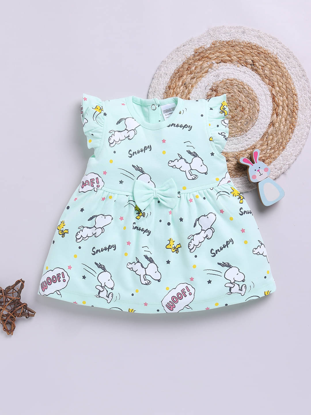 HAPPY FACES Cotton Frock For Girls ( Pack of 1 , Green ) HAPPY FACES Cotton Frock For Girls ( Pack of 1 , Green )