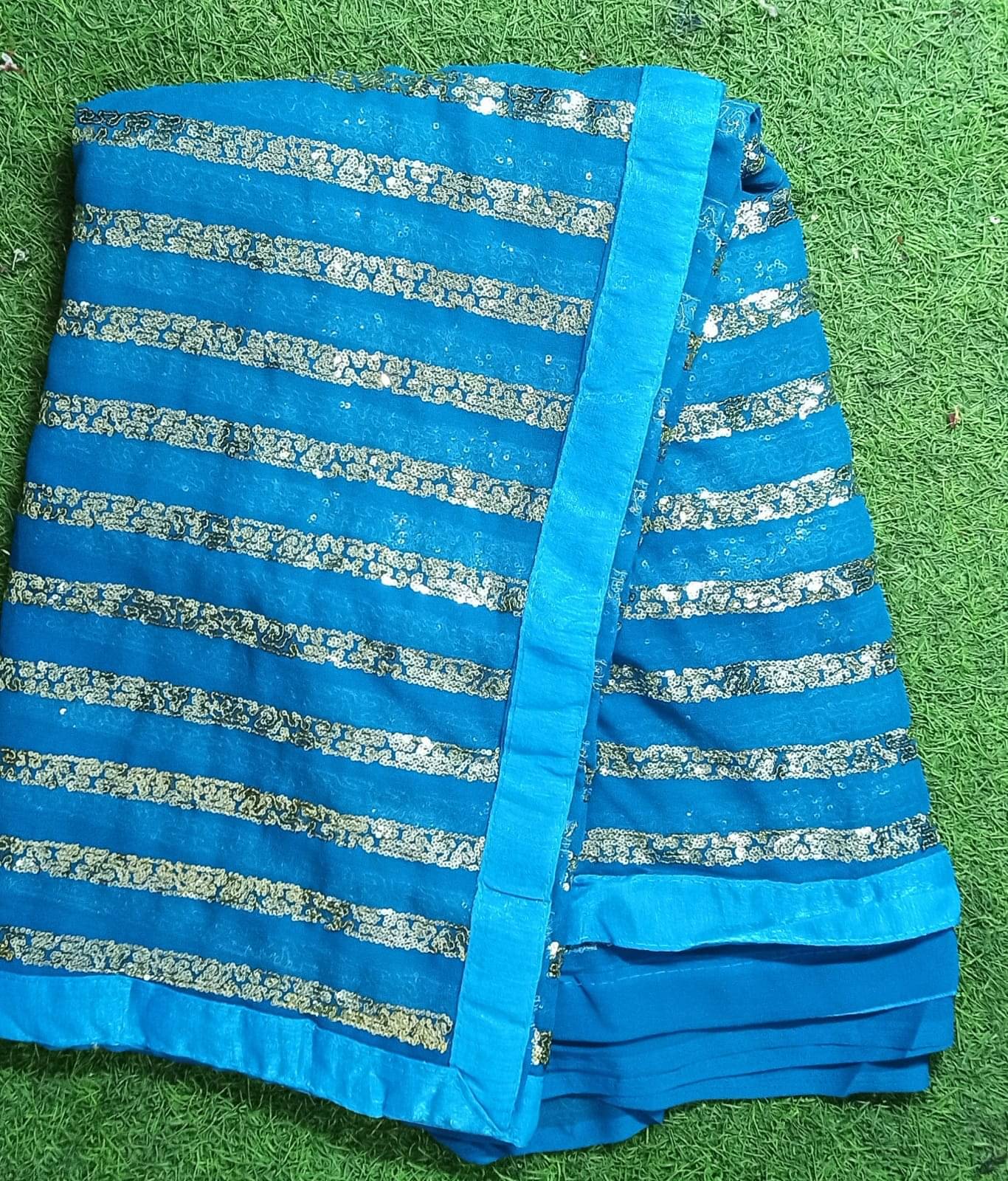     			JULEE Georgette Embroidered Regular Saree With Unstitched Blouse Piece ( Turquoise )
