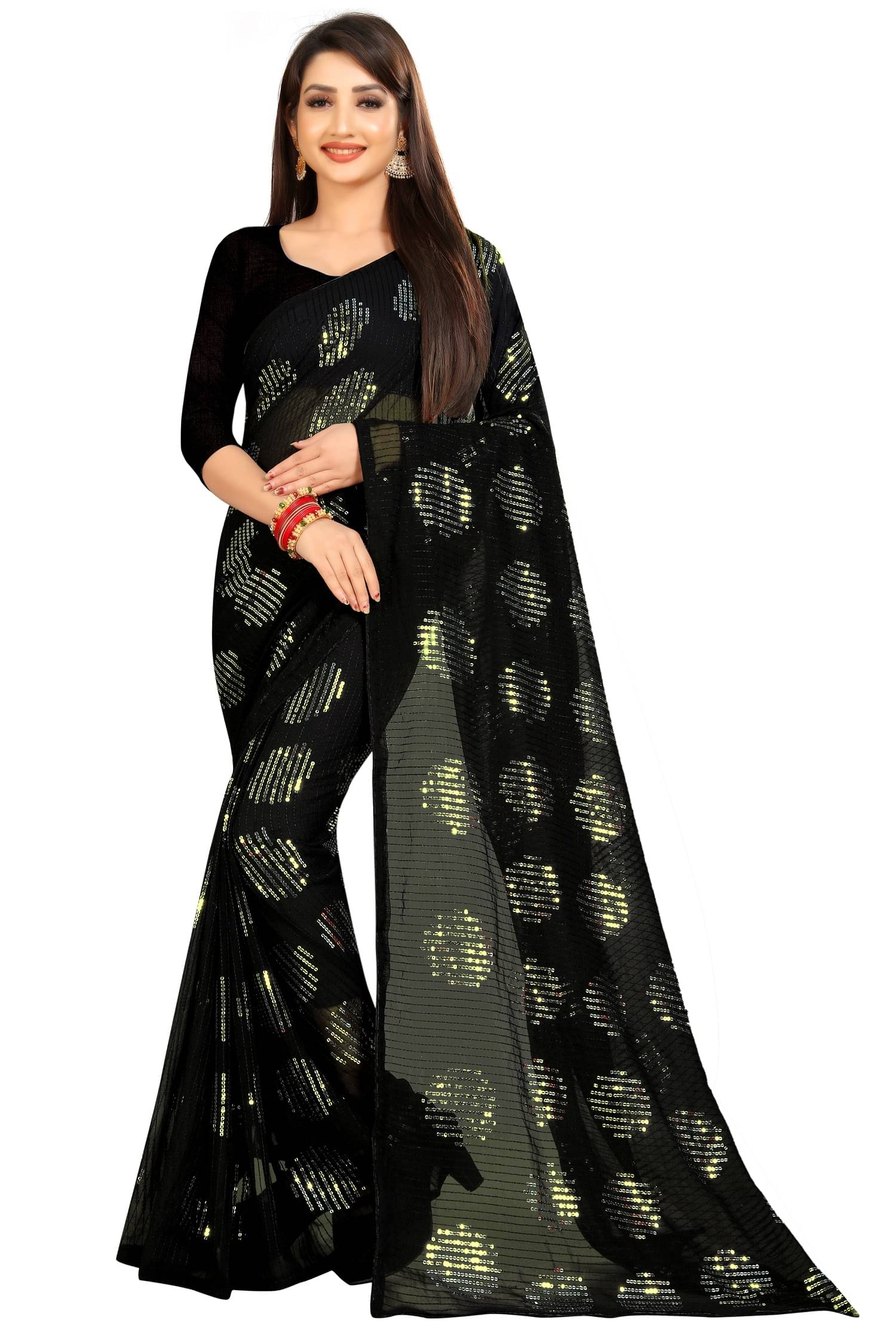 JULEE Georgette Embroidered Regular Saree With Unstitched Blouse Piece ( Sea Green ) JULEE Georgette Embroidered Regular Saree With Unstitched Blouse Piece ( Sea Green )