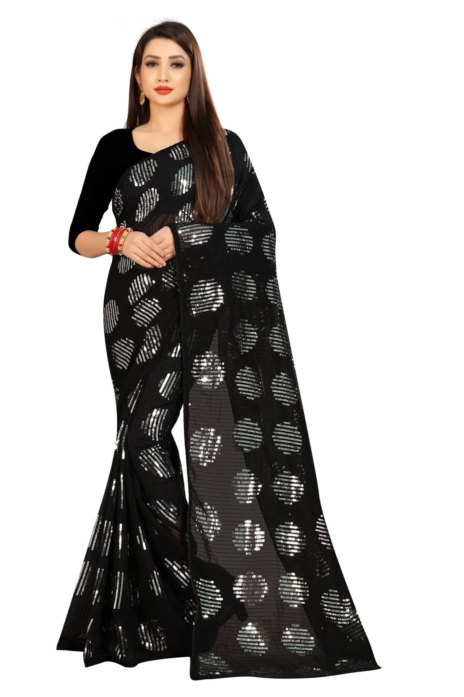 JULEE Georgette Embroidered Regular Saree With Unstitched Blouse Piece ( Multicolor ) JULEE Georgette Embroidered Regular Saree With Unstitched Blouse Piece ( Multicolor )