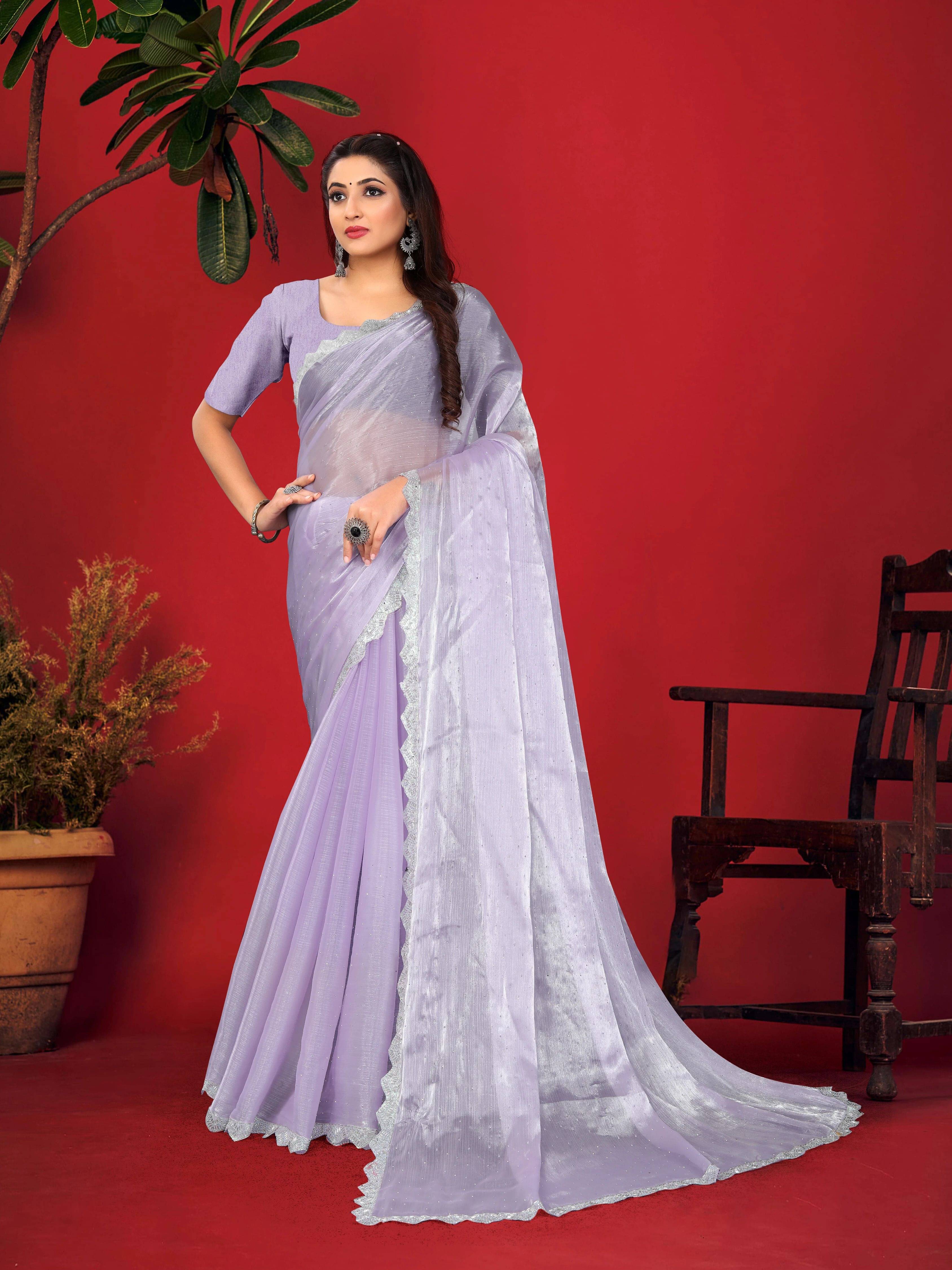 Krisha Enterprise Jimmy Choo Woven Regular Saree With Unstitched Blouse Piece ( Purple ) Krisha Enterprise Jimmy Choo Woven Regular Saree With Unstitched Blouse Piece ( Purple )