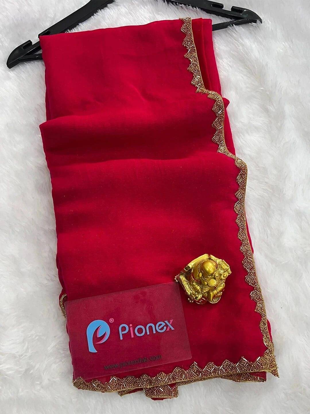 Krisha Enterprise Silk Embellished Regular Saree With Unstitched Blouse Piece ( Red ) Krisha Enterprise Silk Embellished Regular Saree With Unstitched Blouse Piece ( Red )