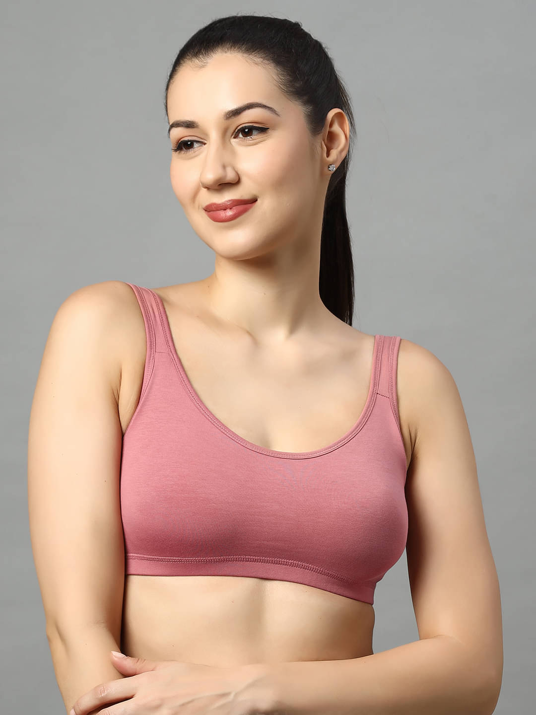     			LUXORA Pack of 1 Cotton Non Padded Sports Bra For Women ( Peach )