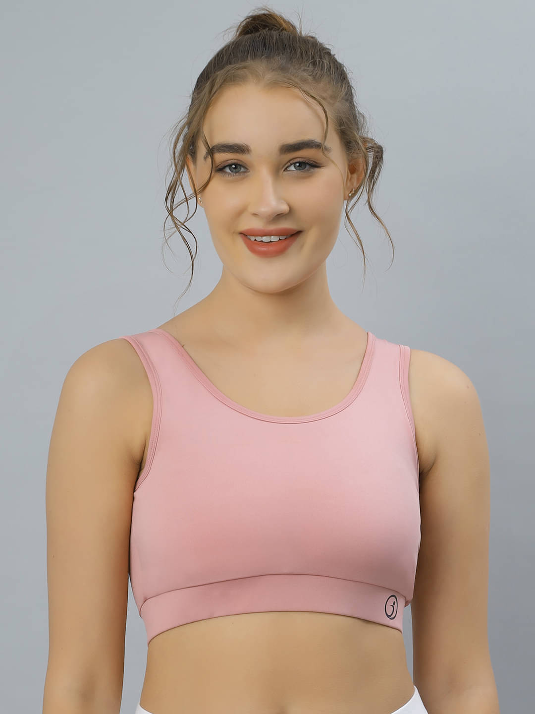     			LUXORA Pack of 1 Polyester Removable Padding Sports Bra For Women ( Pink )