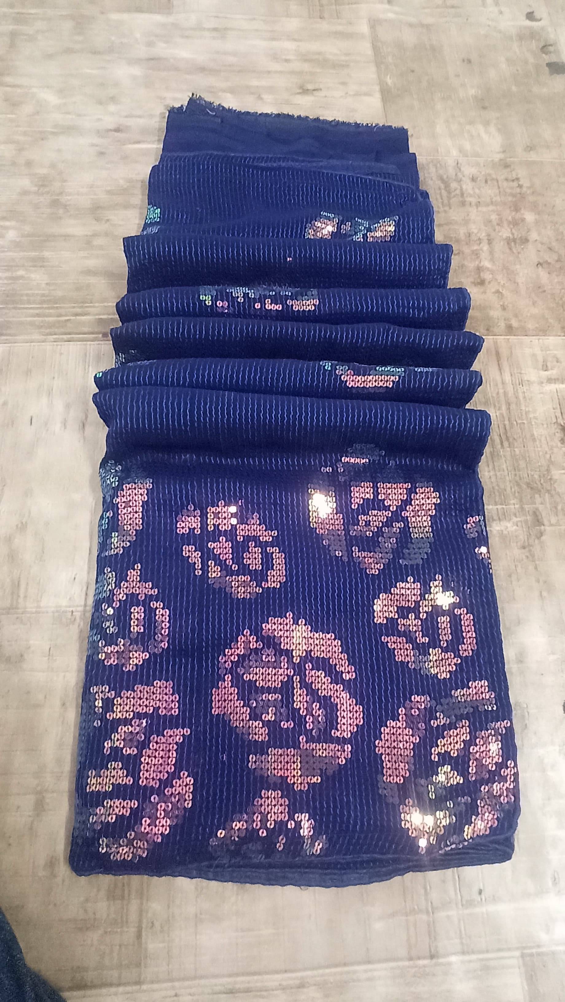 Lady Shopi Georgette Embroidered Regular Saree With Unstitched Blouse Piece ( Blue ) Lady Shopi Georgette Embroidered Regular Saree With Unstitched Blouse Piece ( Blue )