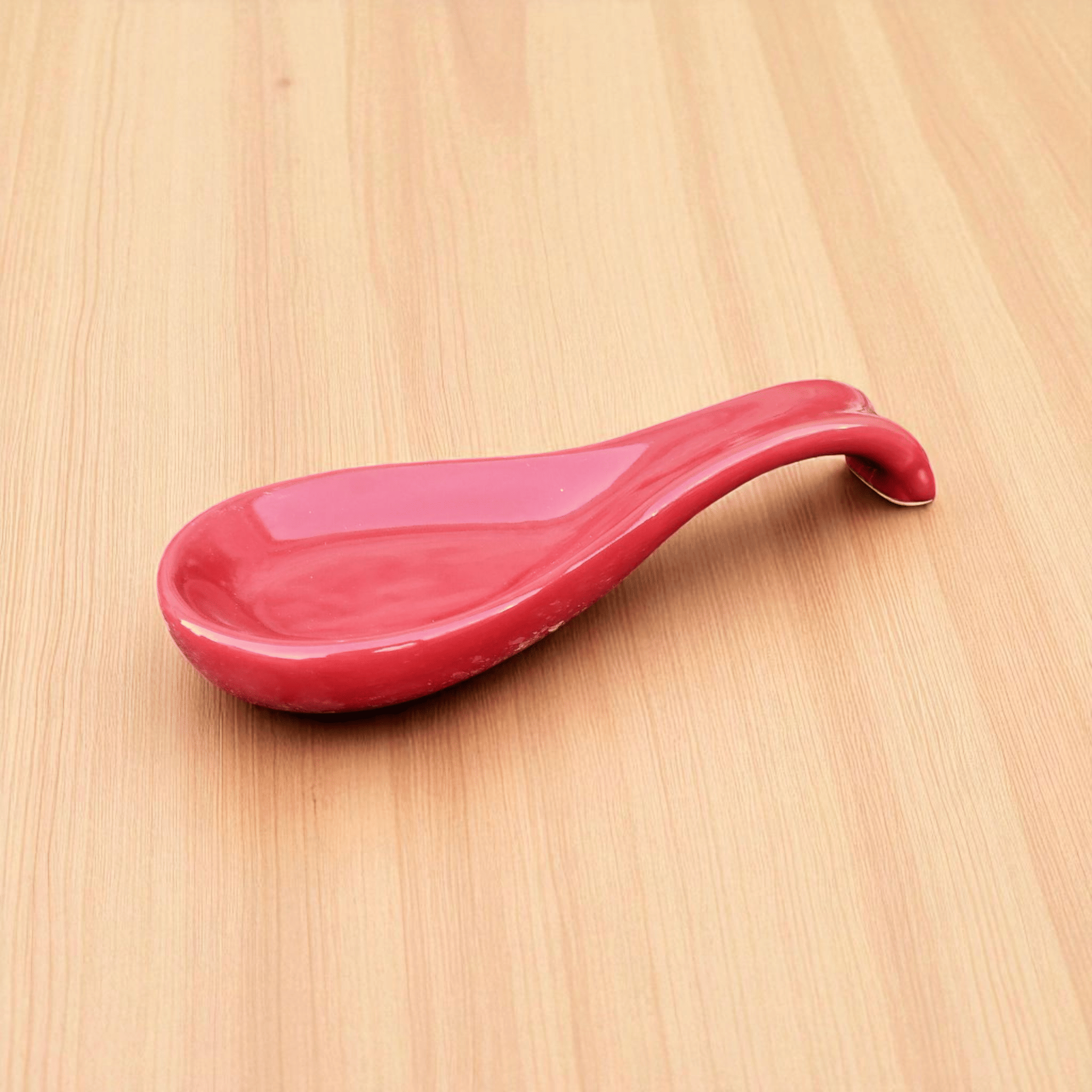     			Malaikah Solid Spn Rst Ceramic Plain Cutlery Holder Red ( Pack of 1 )