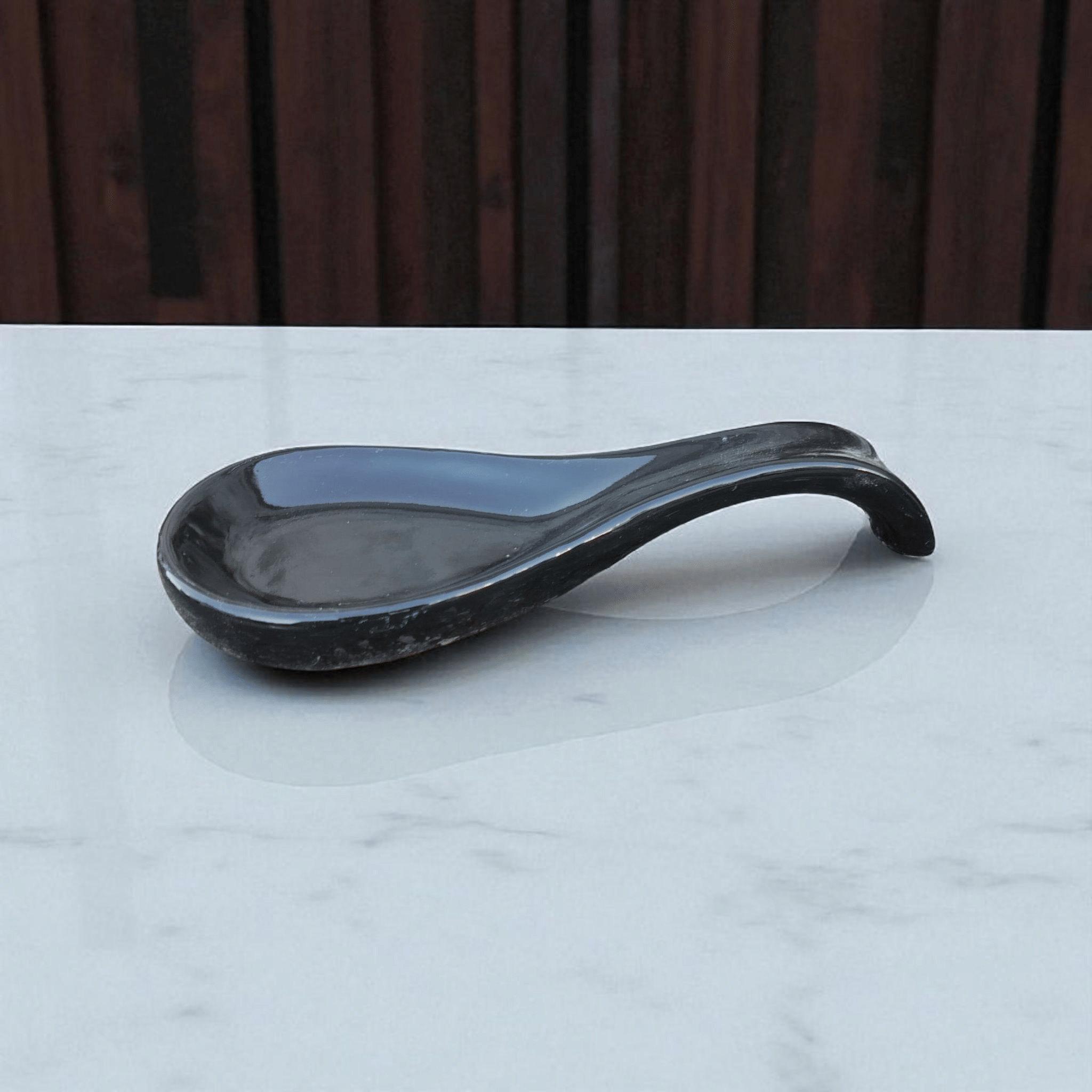     			Malaikah Solid Spn Rst Ceramic Plain Cutlery Holder Black ( Pack of 1 )