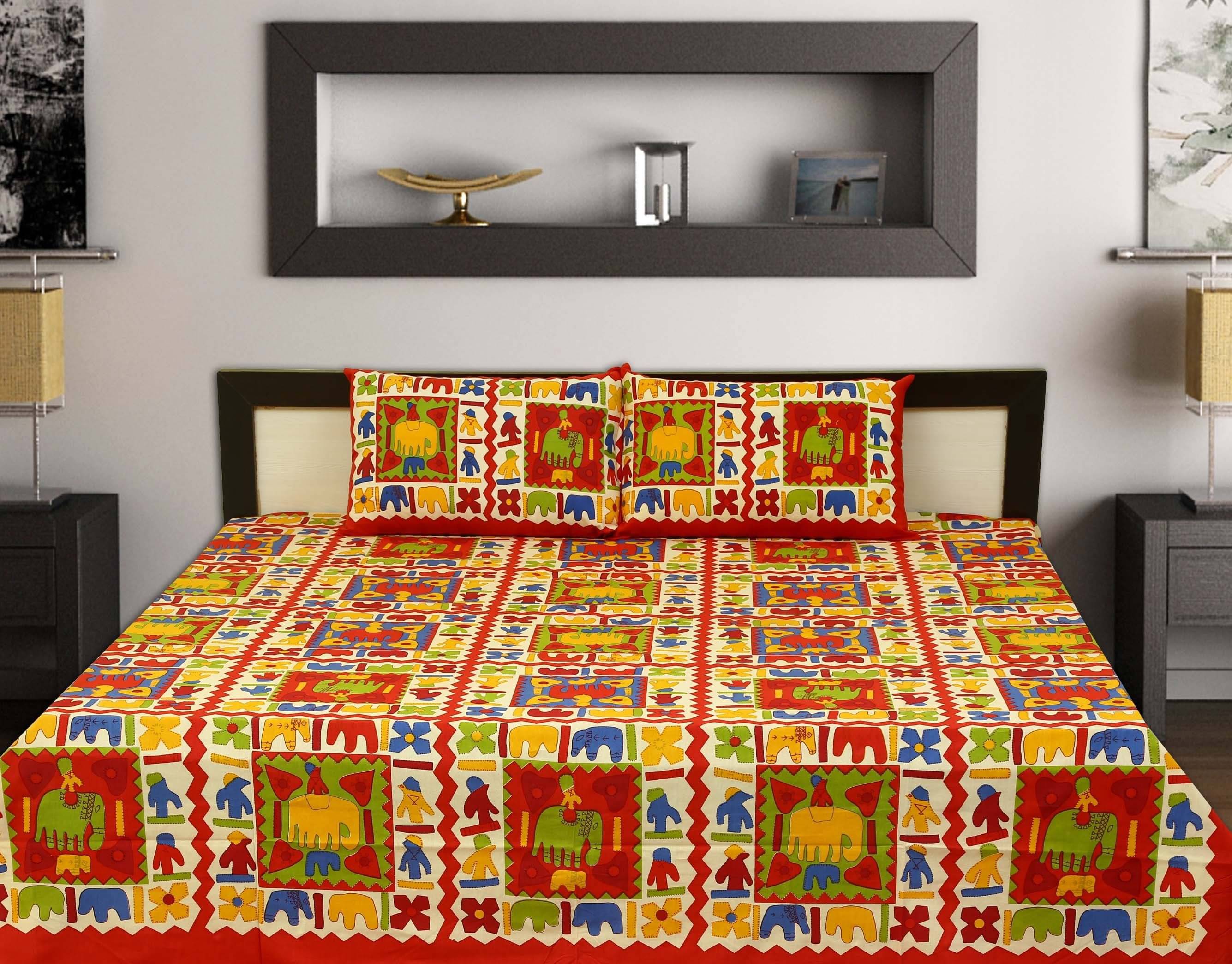 Navkaar Creation Cotton 1 Double Bedsheet with 2 Pillow Covers ( White ) Navkaar Creation Cotton 1 Double Bedsheet with 2 Pillow Covers ( White )