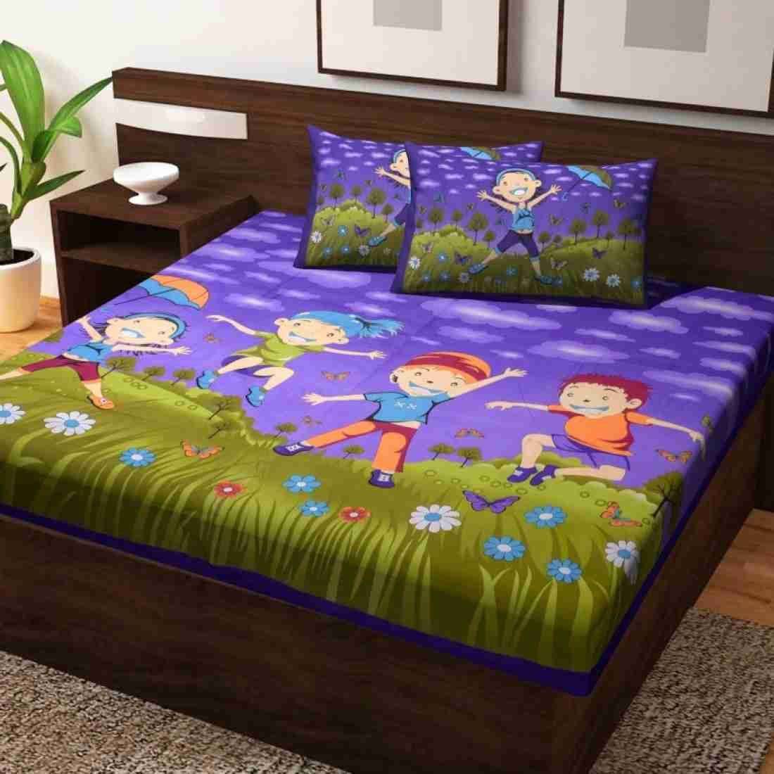 Navkaar Creation Cotton 1 Double Bedsheet with 2 Pillow Covers ( Purple ) Navkaar Creation Cotton 1 Double Bedsheet with 2 Pillow Covers ( Purple )