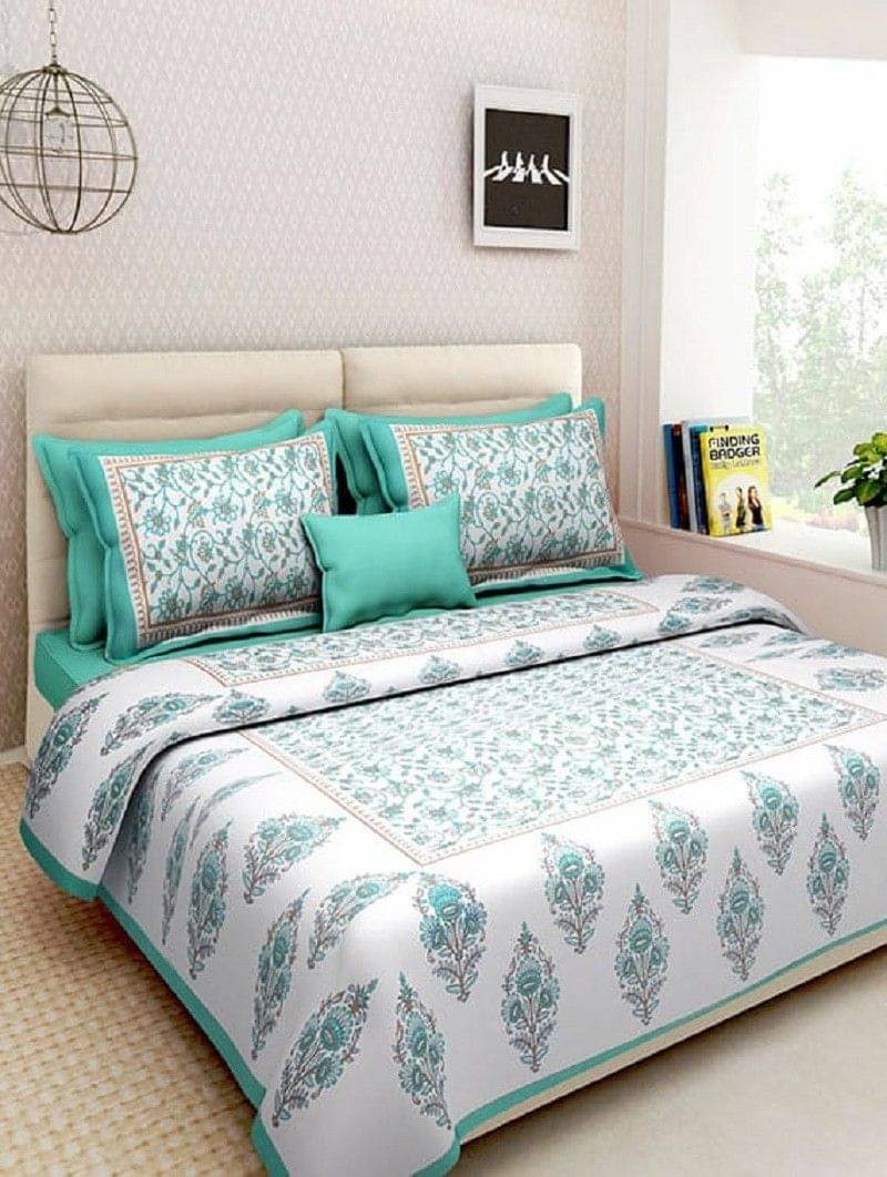 Navkaar Creation Cotton 1 Double Bedsheet with 2 Pillow Covers ( Multicolor ) Navkaar Creation Cotton 1 Double Bedsheet with 2 Pillow Covers ( Multicolor )