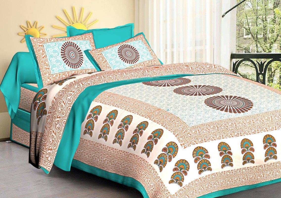    			Navkaar Creation Cotton 1 Double Bedsheet with 2 Pillow Covers ( Grey )
