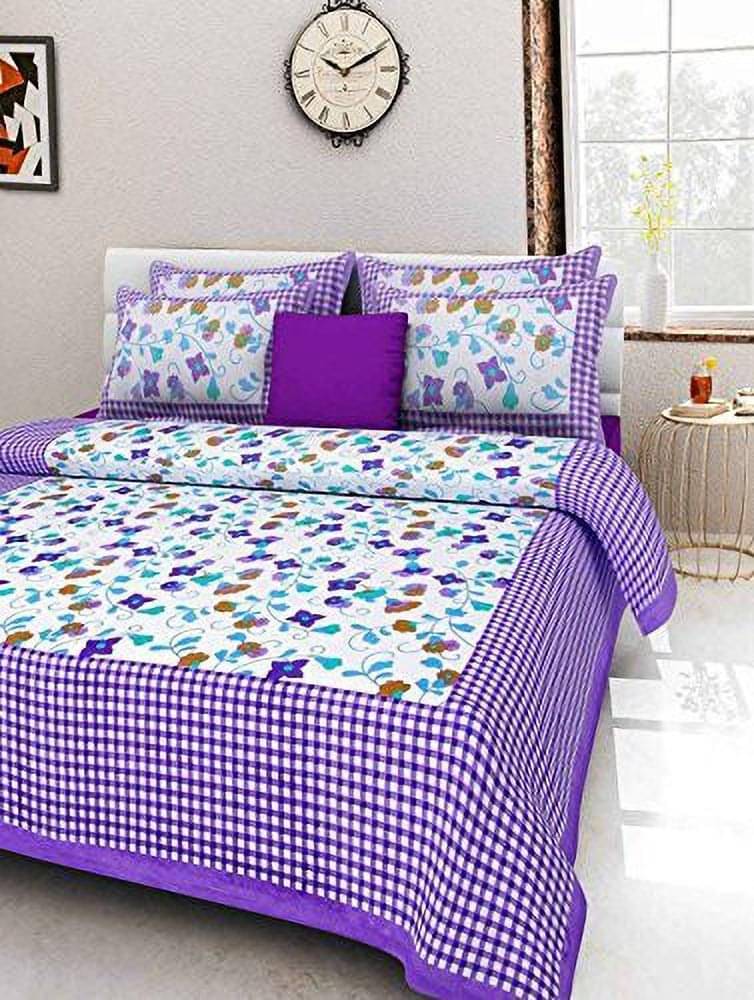     			Navkaar Creation Cotton 1 Double Bedsheet with 2 Pillow Covers ( Multicolor )