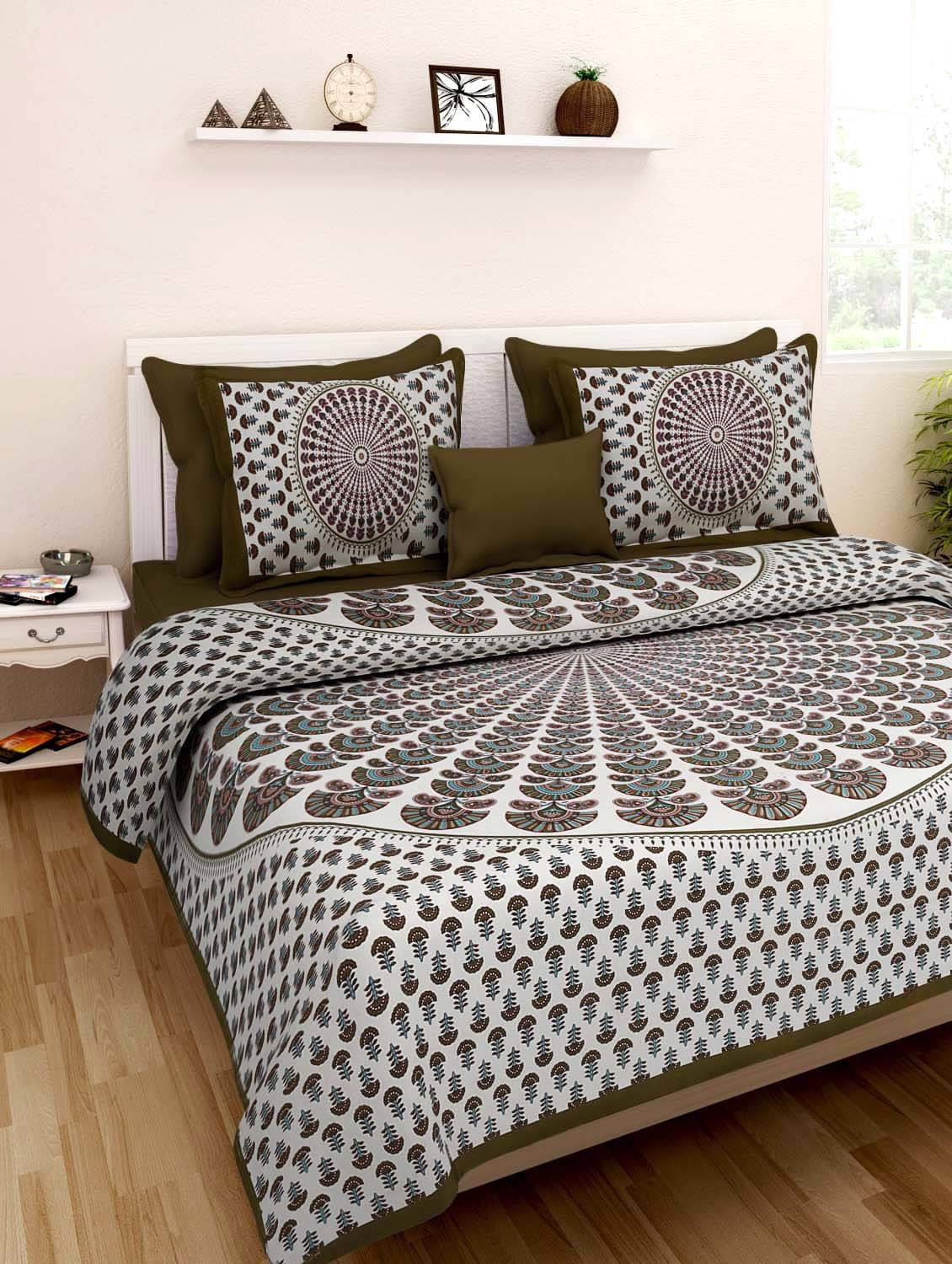 Navkaar Creation Cotton 1 Double Bedsheet with 2 Pillow Covers ( Beige ) Navkaar Creation Cotton 1 Double Bedsheet with 2 Pillow Covers ( Beige )