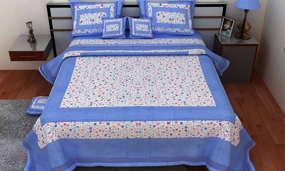     			Navkaar Creation Cotton 1 Double Bedsheet with 2 Pillow Covers ( White )