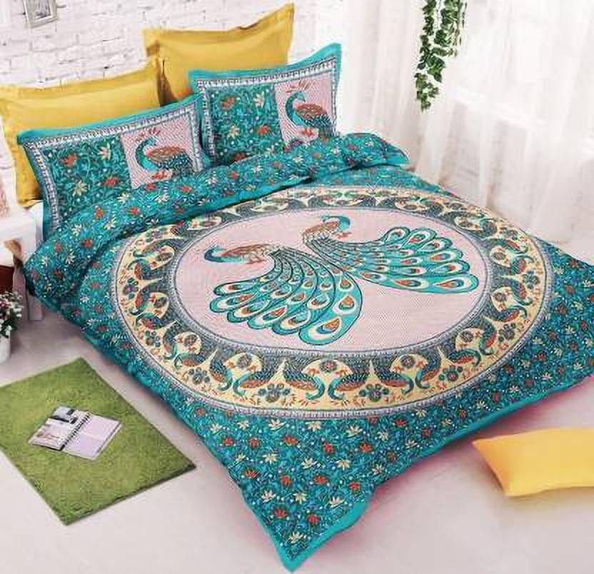     			Navkaar Creation Cotton 1 Double Bedsheet with 2 Pillow Covers ( Red )