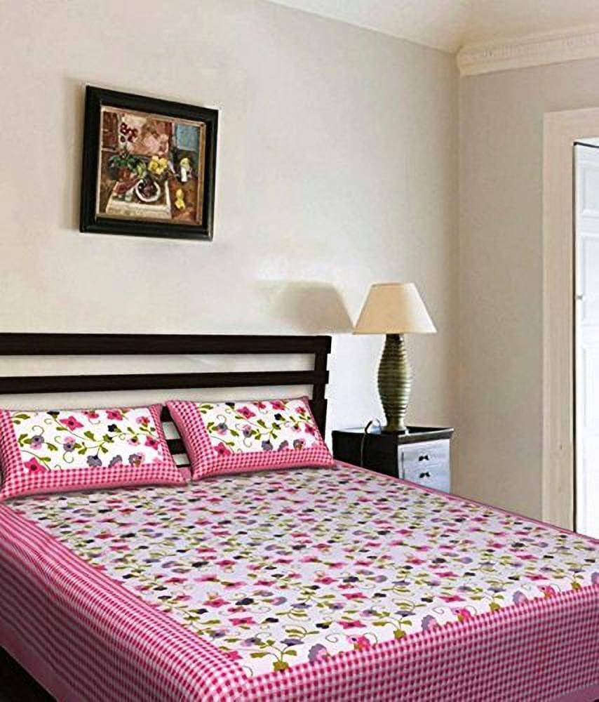     			Navkaar Creation Cotton 1 Double Bedsheet with 2 Pillow Covers ( Multicolor )