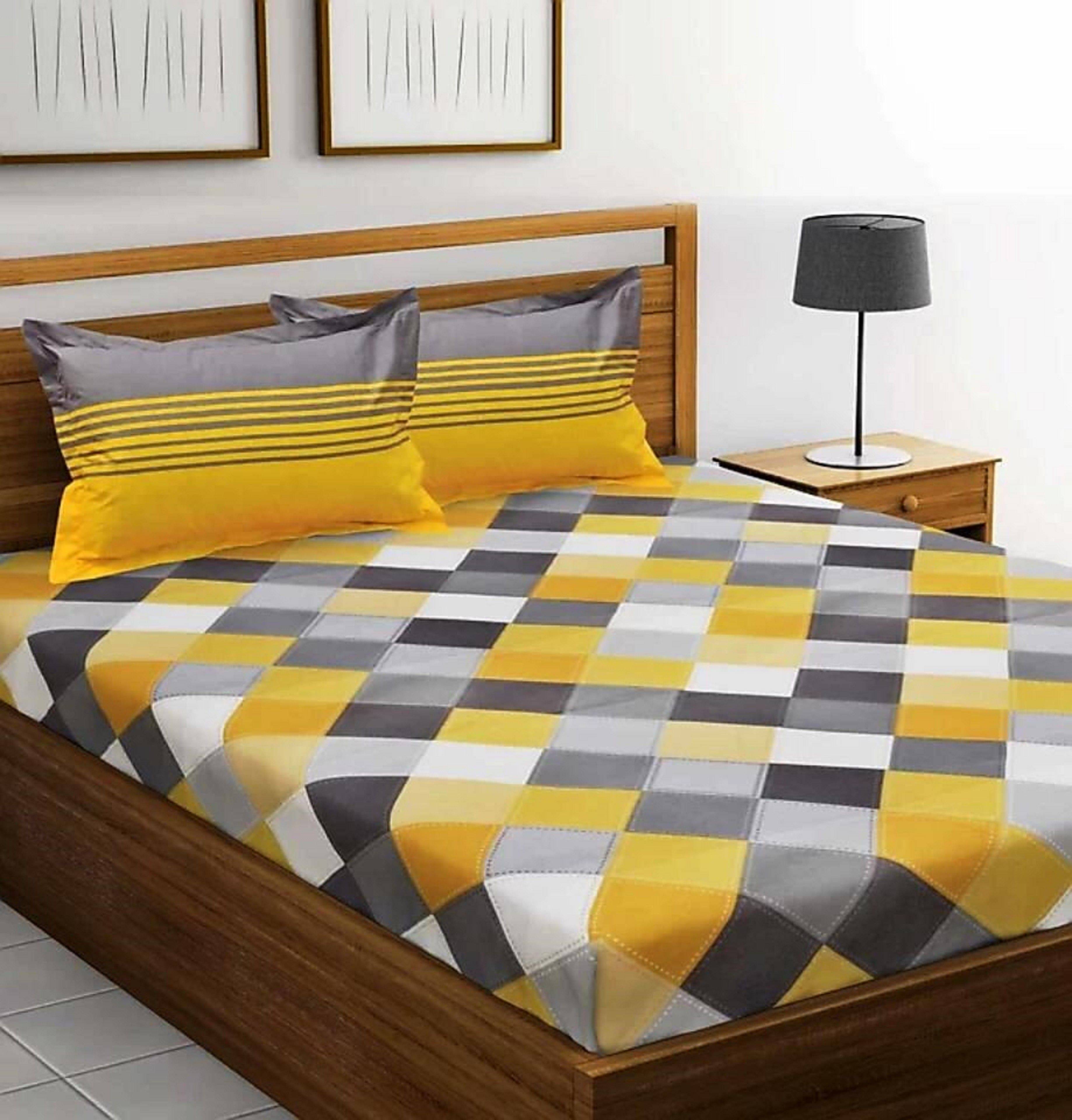     			Navkaar Creation Cotton 1 Double Bedsheet with 2 Pillow Covers ( Multicolor )