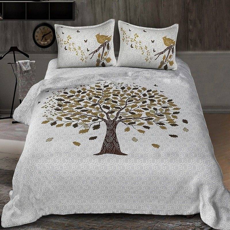     			Navkaar Creation Cotton 1 Double Bedsheet with 2 Pillow Covers ( White )