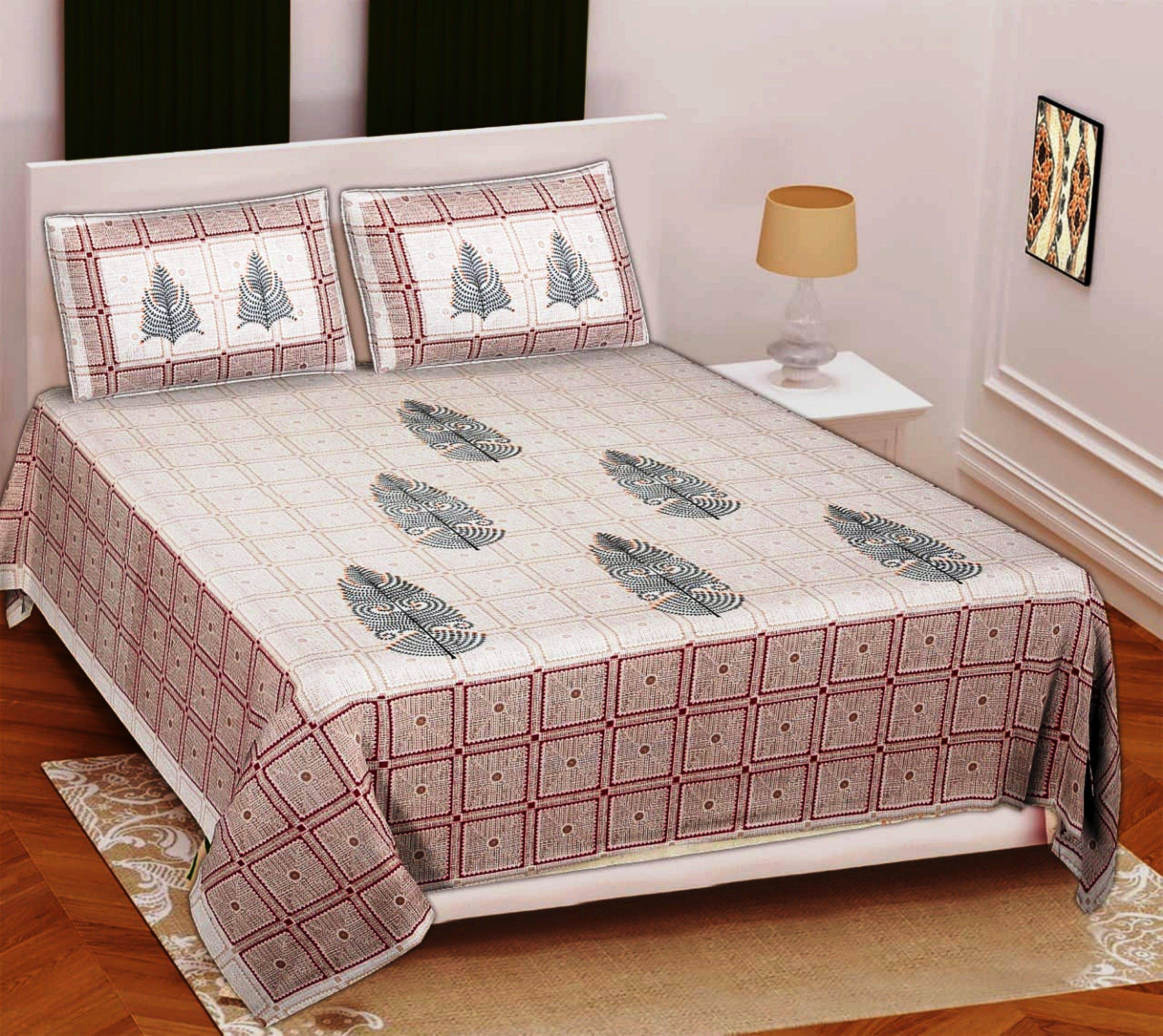 Navkaar Creation Cotton 1 Double Bedsheet with 2 Pillow Covers ( Pink ) Navkaar Creation Cotton 1 Double Bedsheet with 2 Pillow Covers ( Pink )