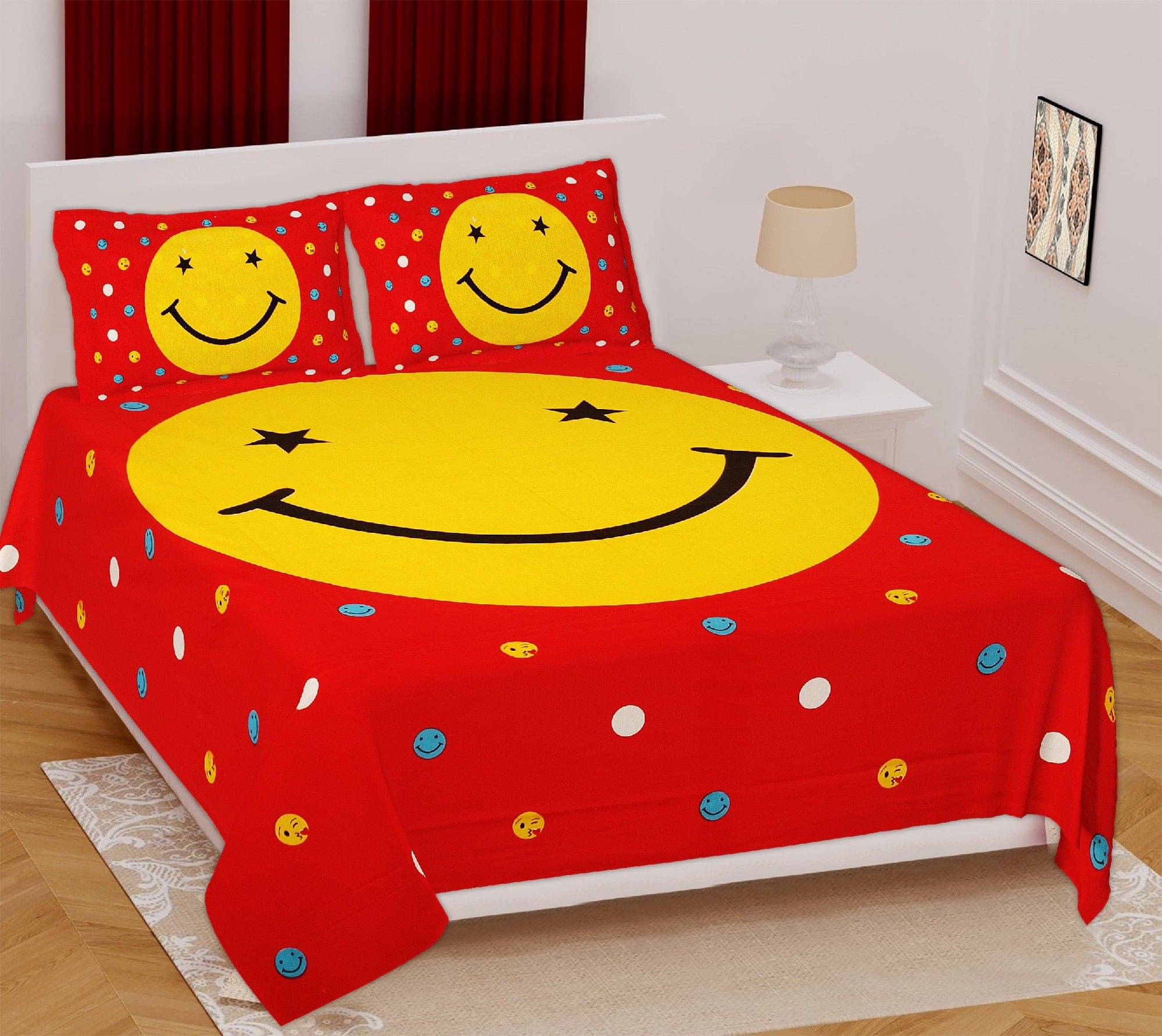     			Navkaar Creation Cotton 1 Double Bedsheet with 2 Pillow Covers ( Multicolor )