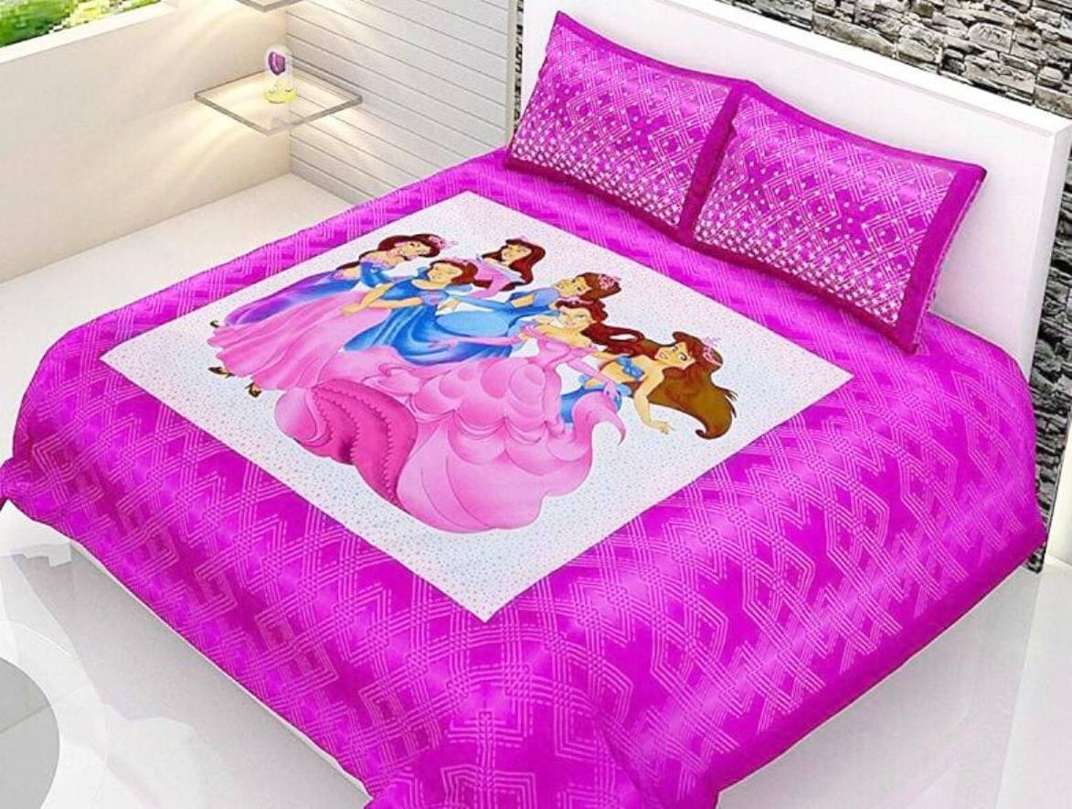     			Navkaar Creation Cotton 1 Double Bedsheet with 2 Pillow Covers ( Purple )