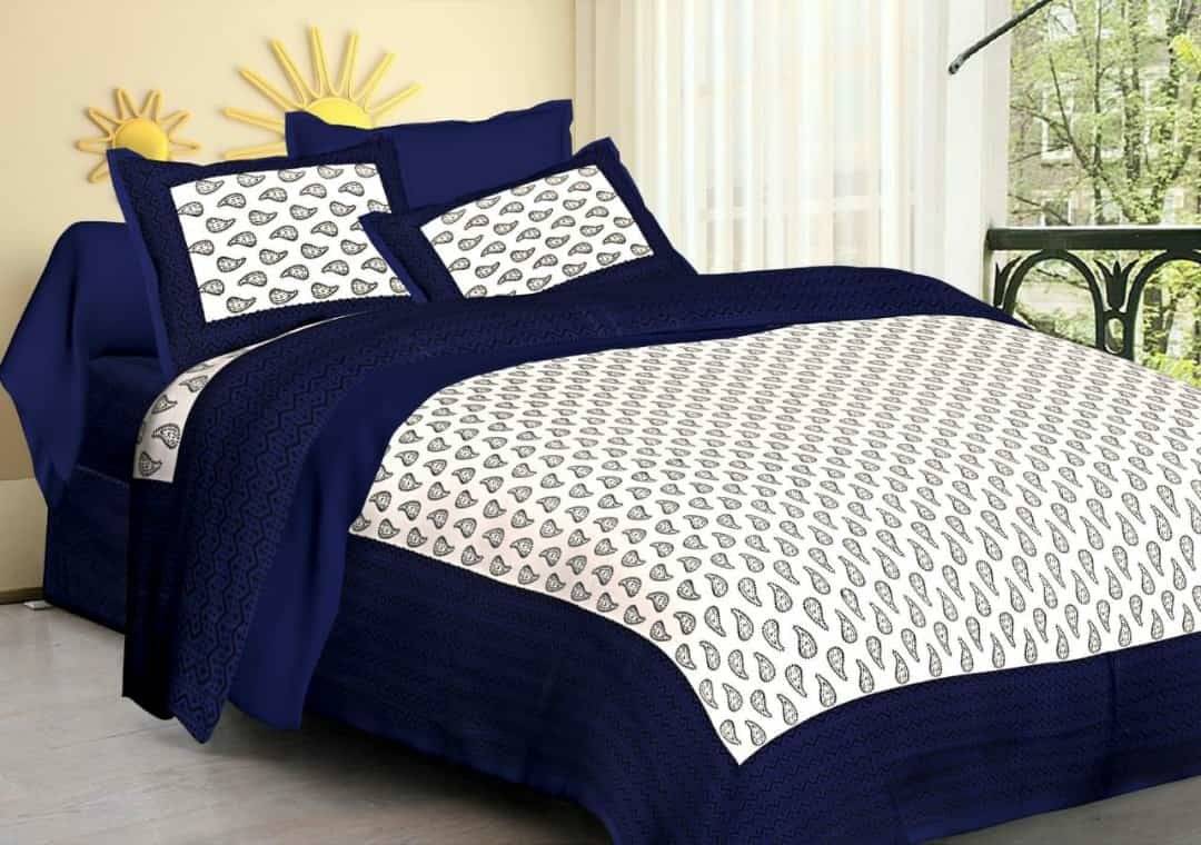 Navkaar Creation Cotton 1 Double Bedsheet with 2 Pillow Covers ( Multicolor ) Navkaar Creation Cotton 1 Double Bedsheet with 2 Pillow Covers ( Multicolor )