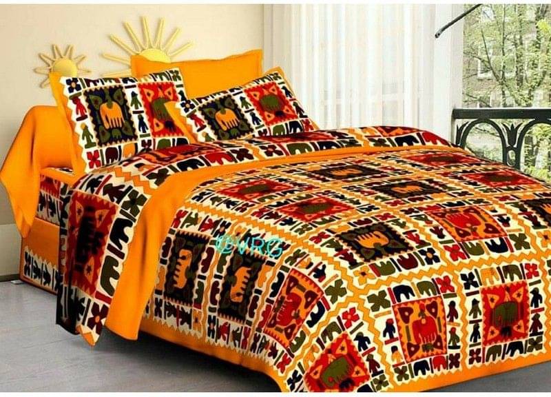 Navkaar Creation Cotton 1 Double Bedsheet with 2 Pillow Covers ( Yellow ) Navkaar Creation Cotton 1 Double Bedsheet with 2 Pillow Covers ( Yellow )