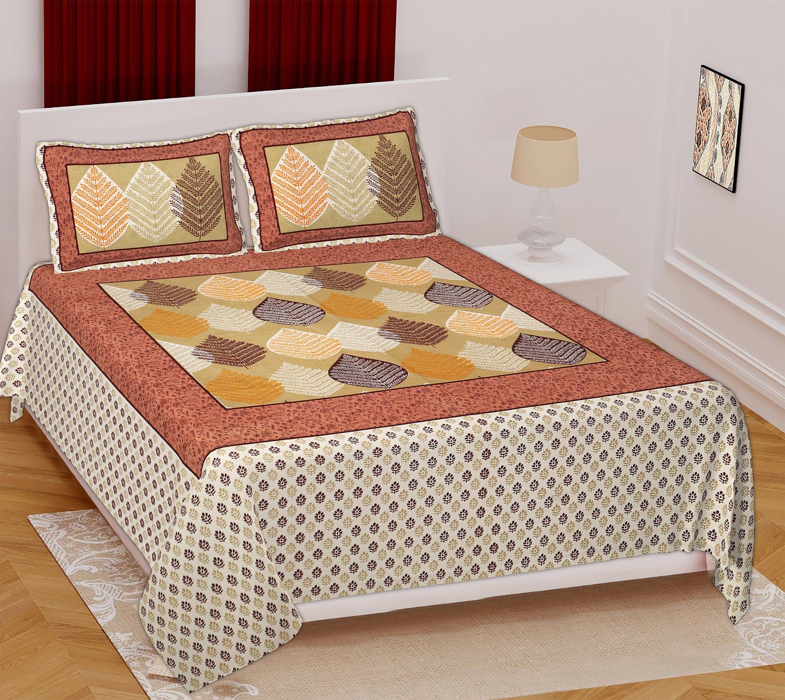     			Navkaar Creation Cotton 1 Double Bedsheet with 2 Pillow Covers ( Multicolor )