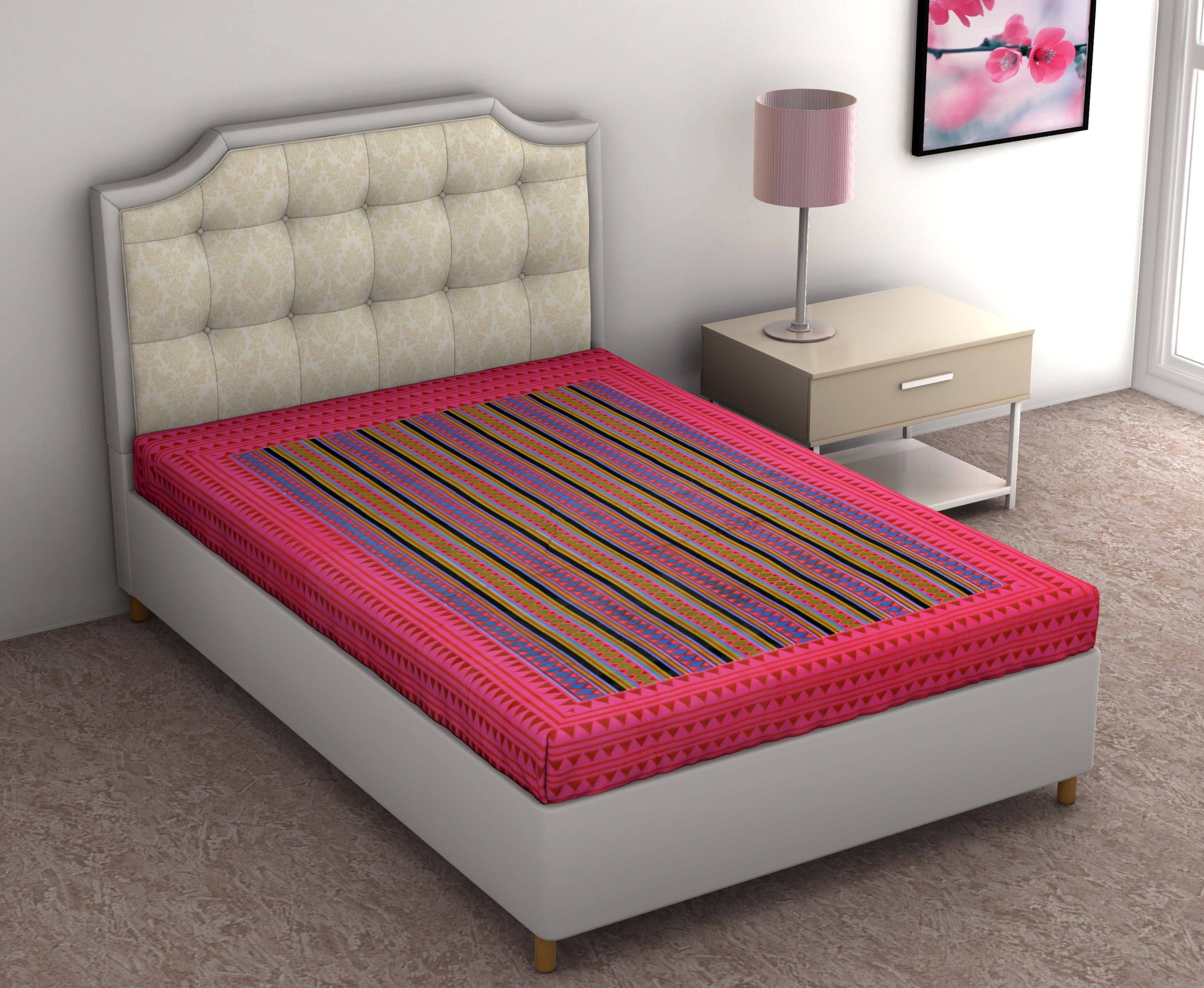 Navkaar Creation Cotton 1 Single Bedsheet with 1 Pillow Cover ( Multicolor )     			Navkaar Creation Cotton 1 Single Bedsheet with 1 Pillow Cover ( Multicolor )