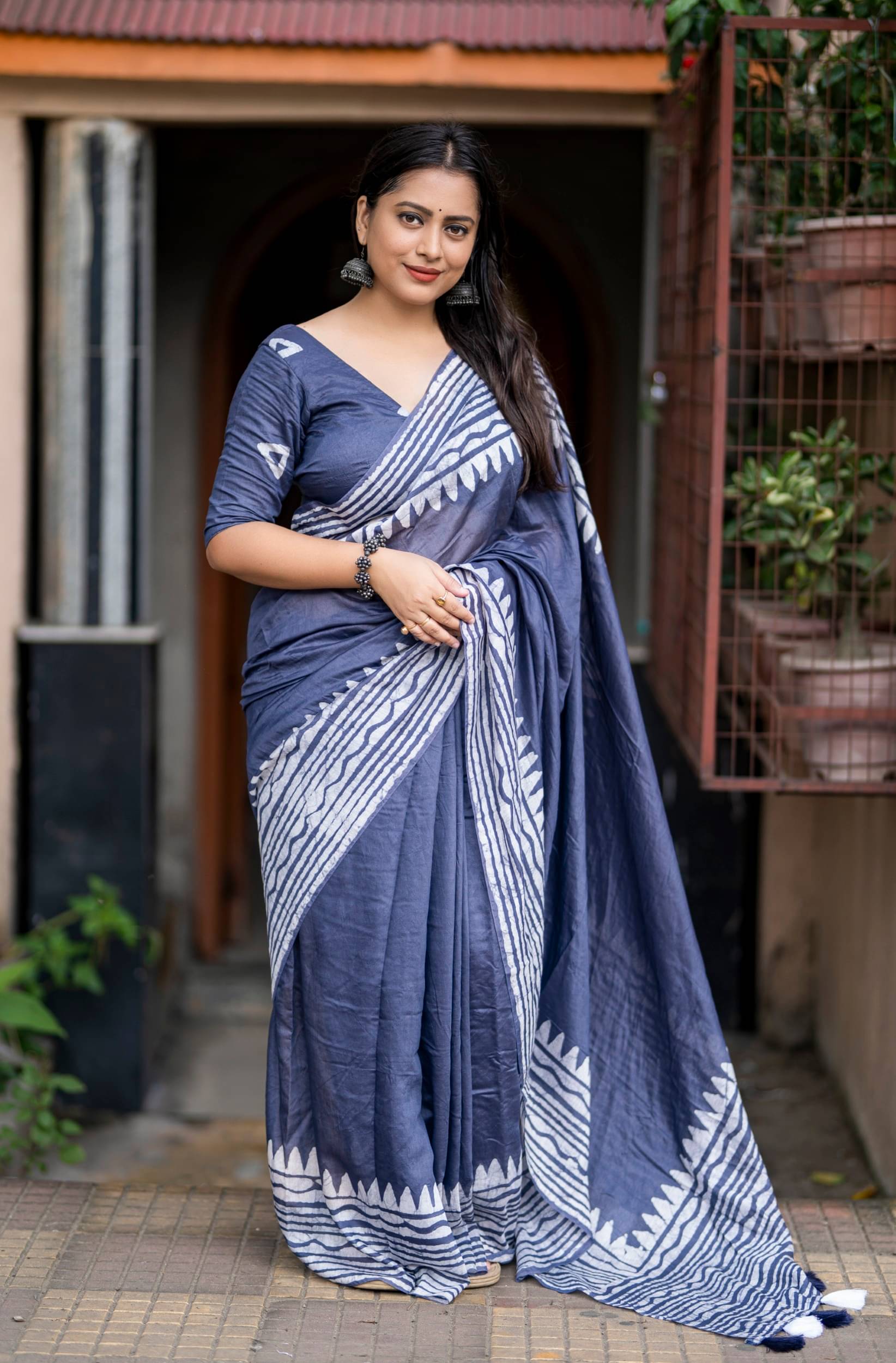     			PANZORA Chanderi Solid Regular Saree Without Blouse Piece ( Blue )