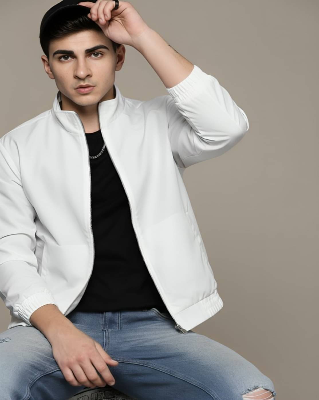 PLUS PARADISE Polyester Men's Windcheater Jacket - White ( Pack of 1 ) PLUS PARADISE Polyester Men's Windcheater Jacket - White ( Pack of 1 )