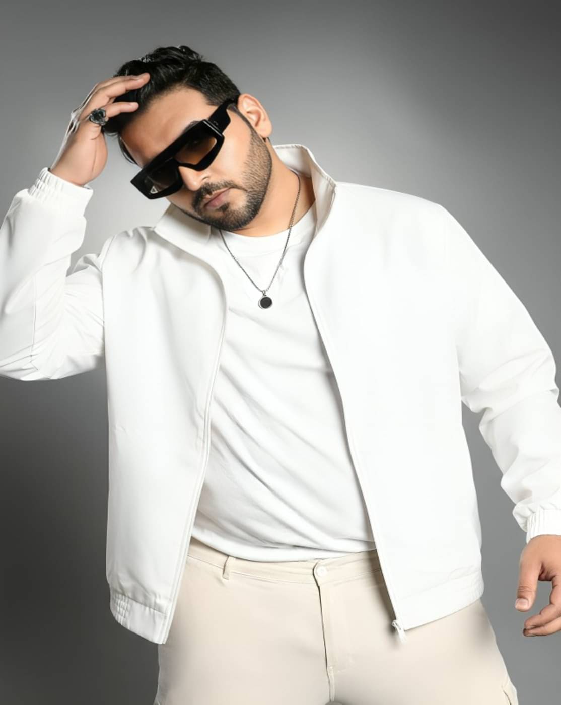     			PLUS PARADISE Polyester Men's Windcheater Jacket - White ( Pack of 1 )
