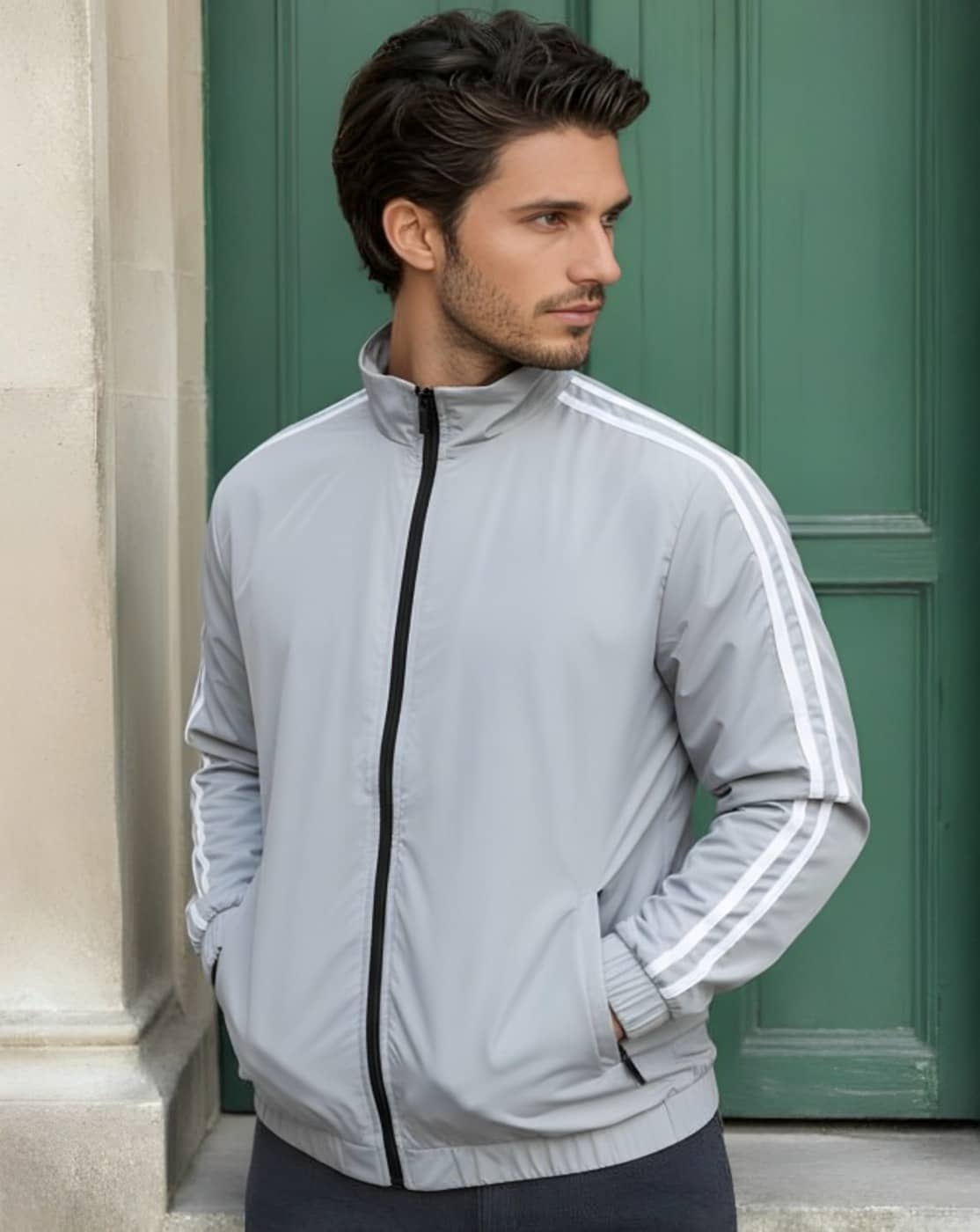 PLUS PARADISE Polyester Men's Windcheater Jacket - Grey ( Pack of 1 ) - Jackets & Coats | Buy online on ZillyBuy