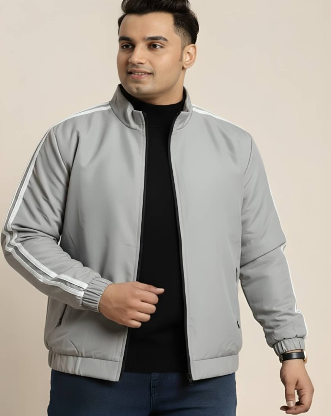     			PLUS PARADISE Polyester Men's Windcheater Jacket - Grey ( Pack of 1 )