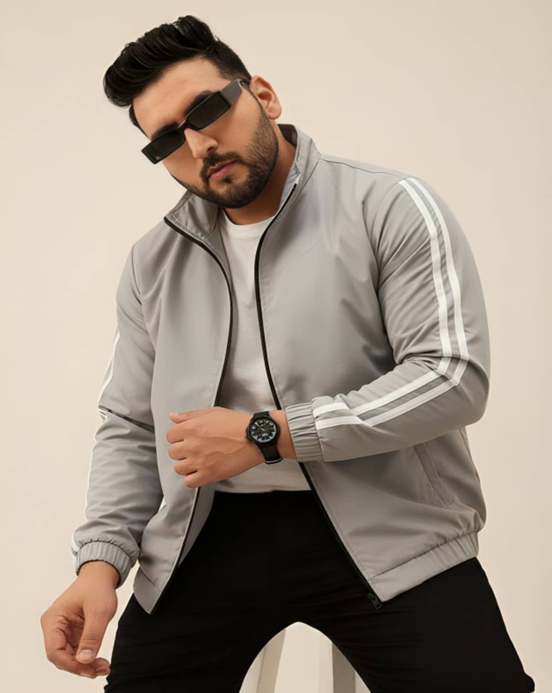 PLUS PARADISE Polyester Men's Windcheater Jacket - Grey ( Pack of 1 ) - Jackets & Coats | Buy online on ZillyBuy