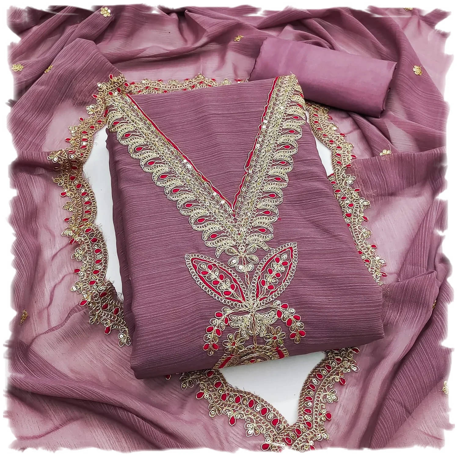     			Panbai sarees Women Silk Unstitched Dress Material ( Lavender )
